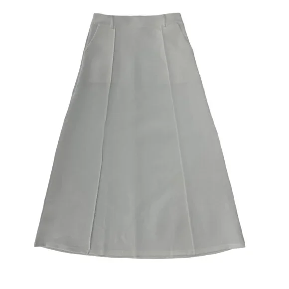 NWOT Neoprene A-line Midi Skirt White Size Medium - Picture 2 of 5